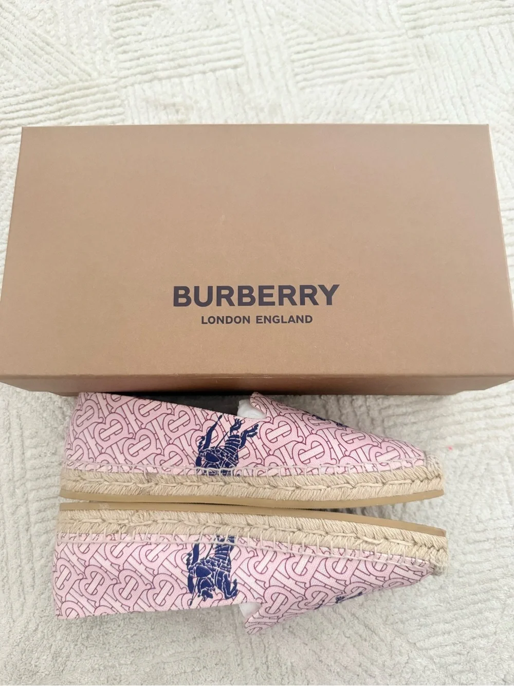 Burberry Pink Monogram Espadrilles w/ Box | Women’s Size 6.5